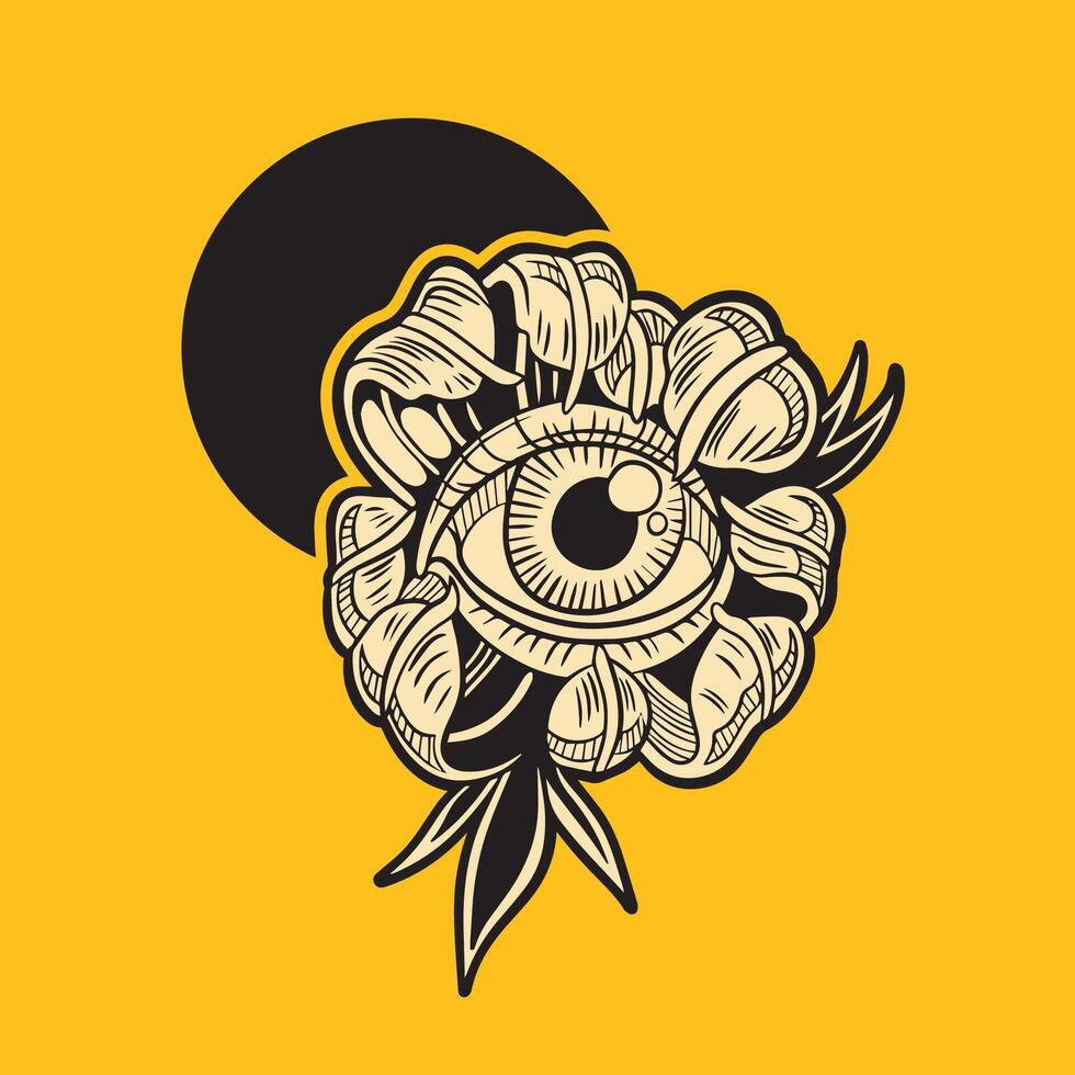 flower with an eye in the middle vector