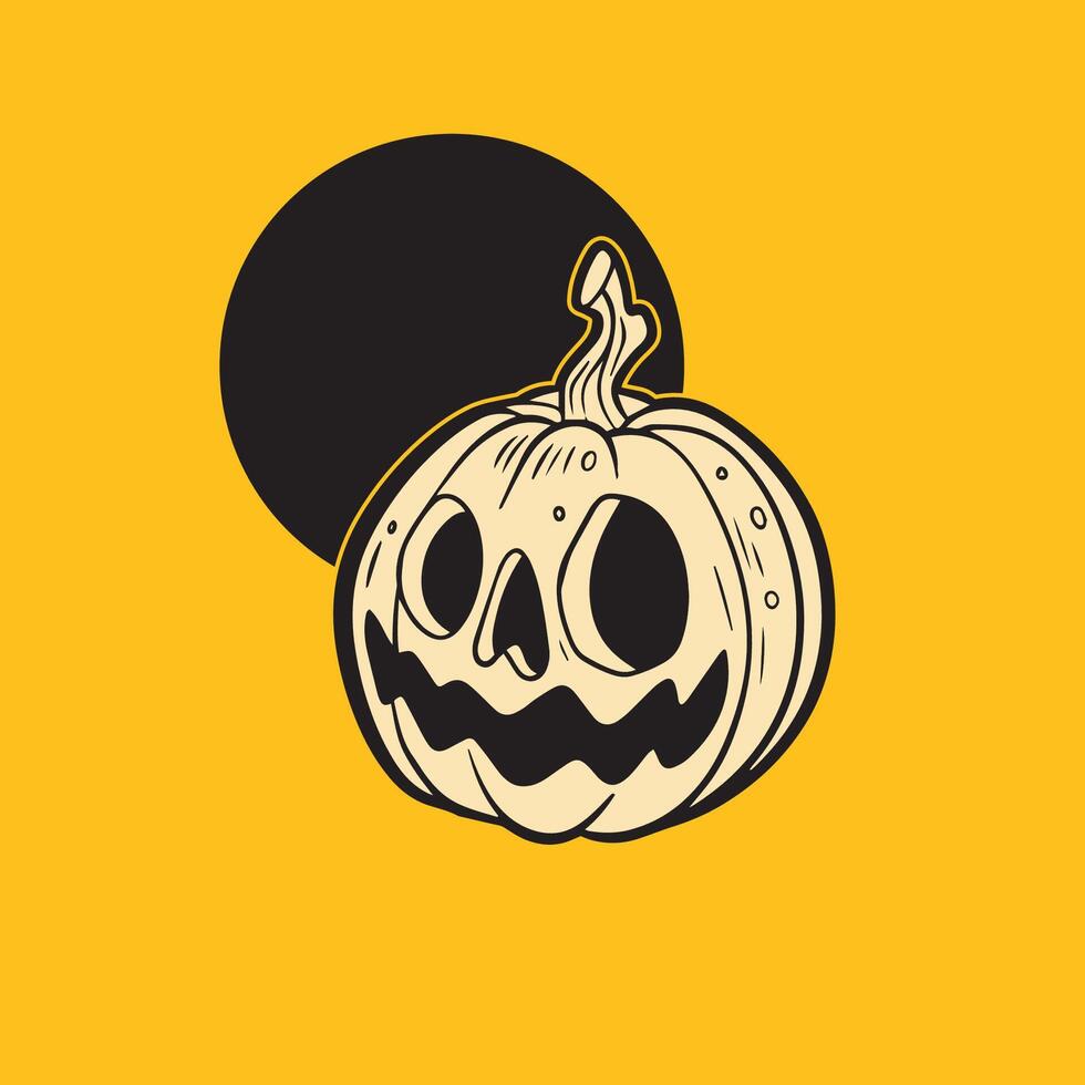 Halloween pumpkin with angry face expression vector