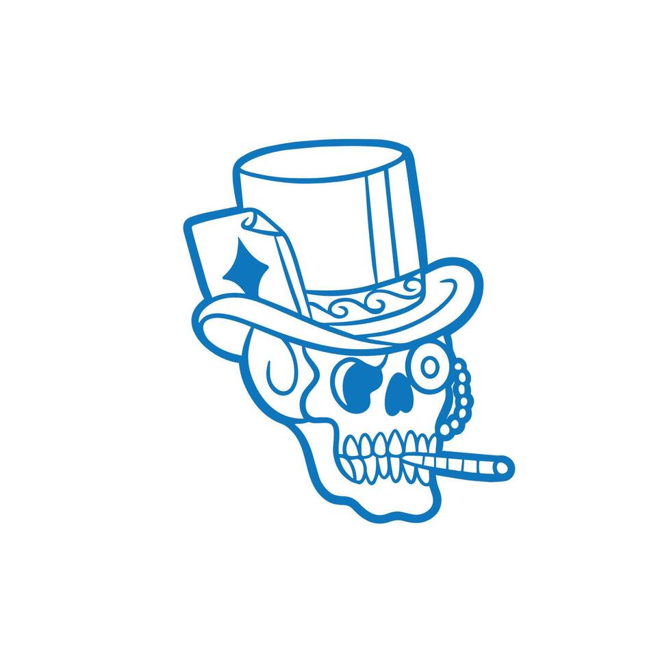 skull wearing a magic what vector