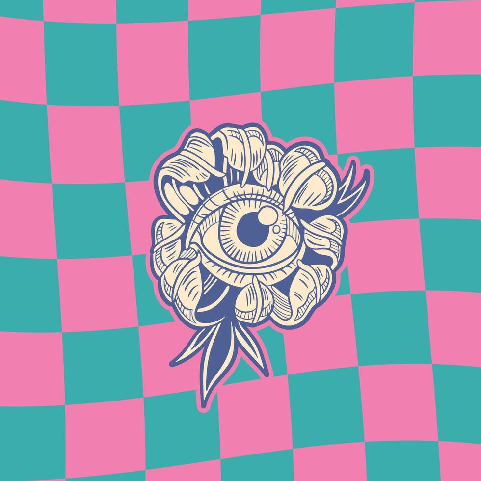 flower with an eye in the middle vector