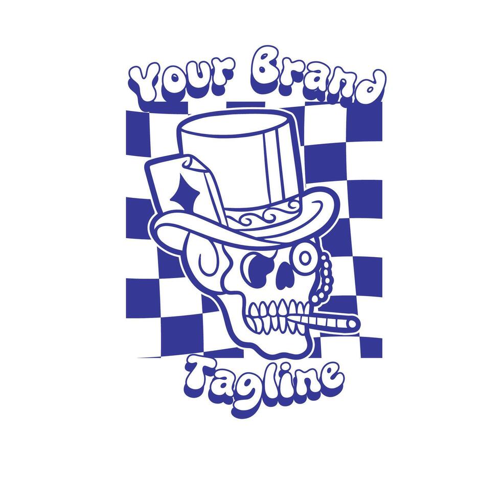 skull wearing a magic what vector