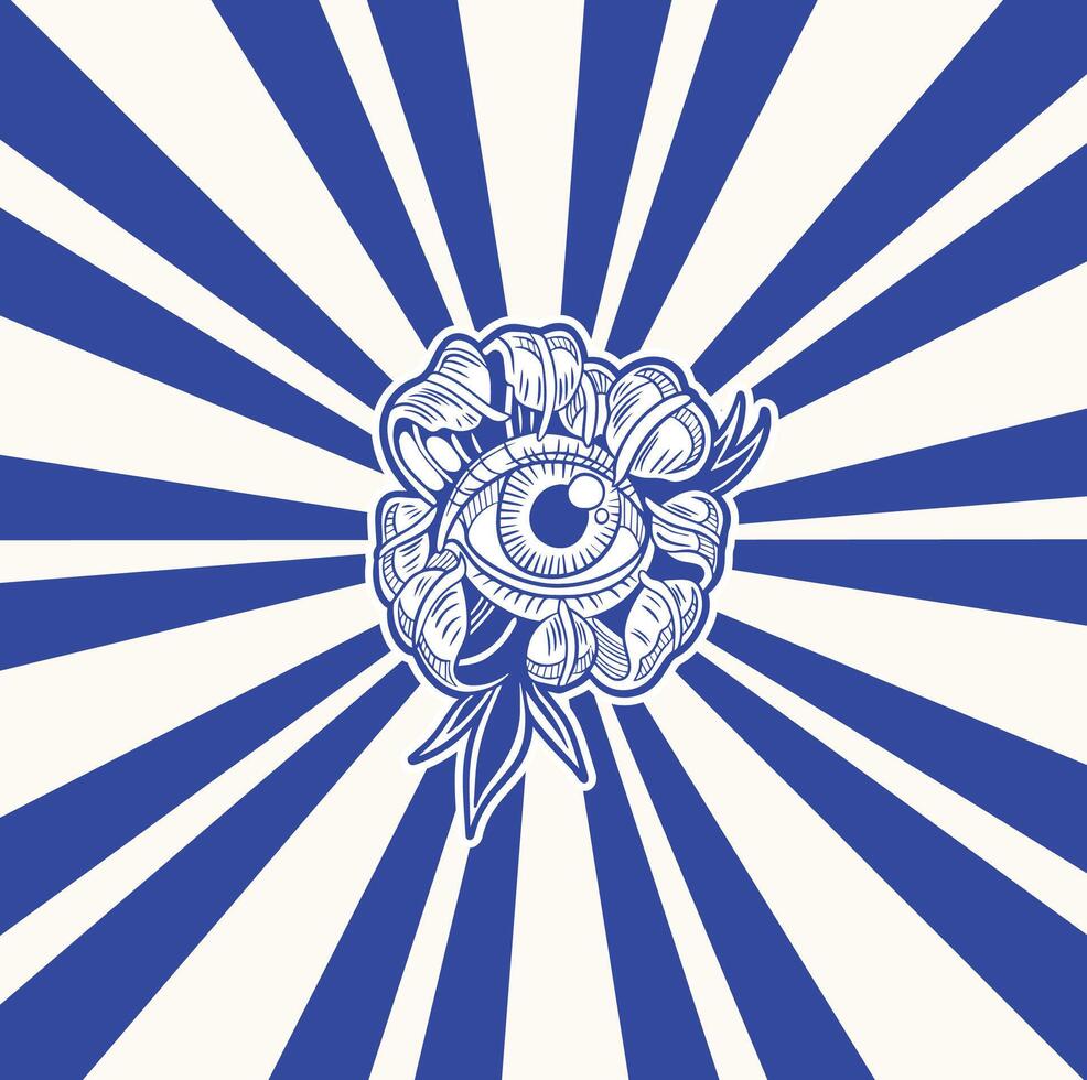 flower with an eye in the middle vector