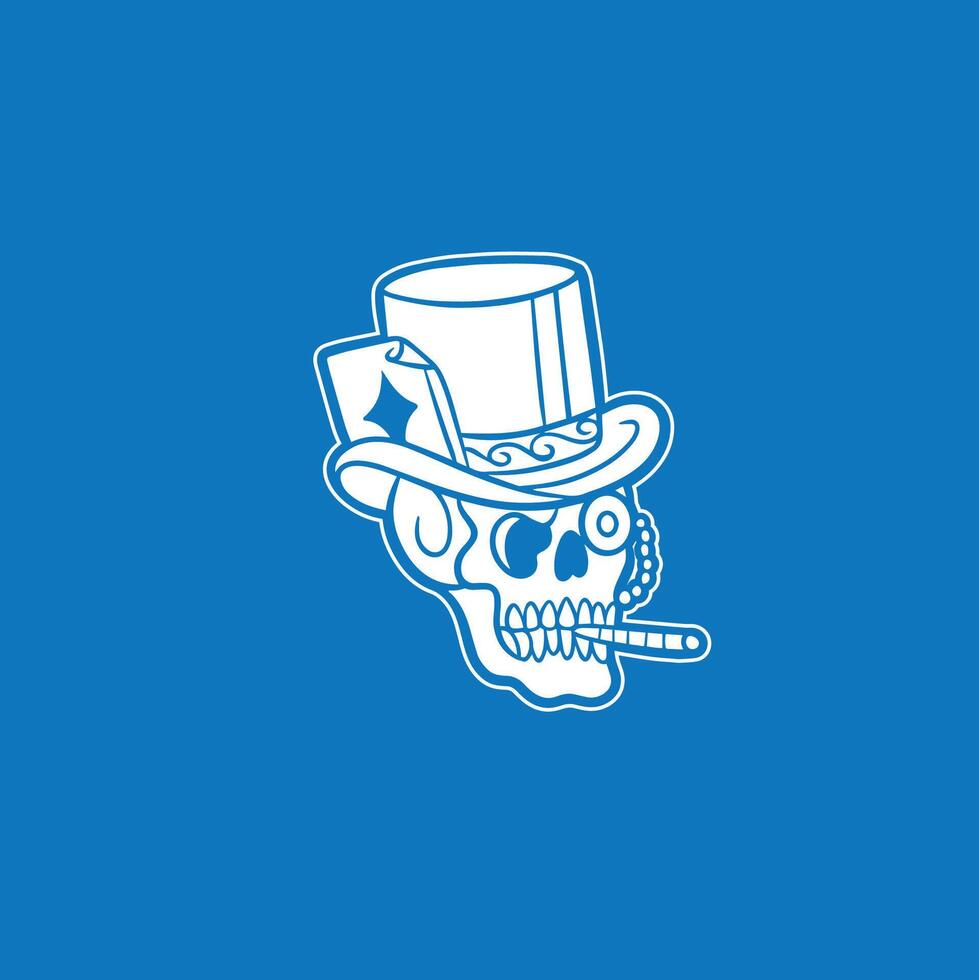skull wearing a magic what vector