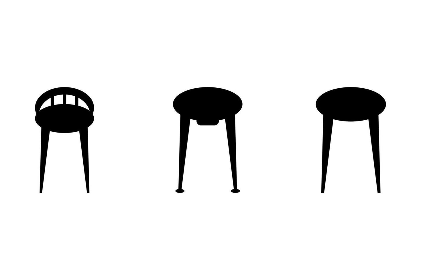 Simple chair illustration design set vector