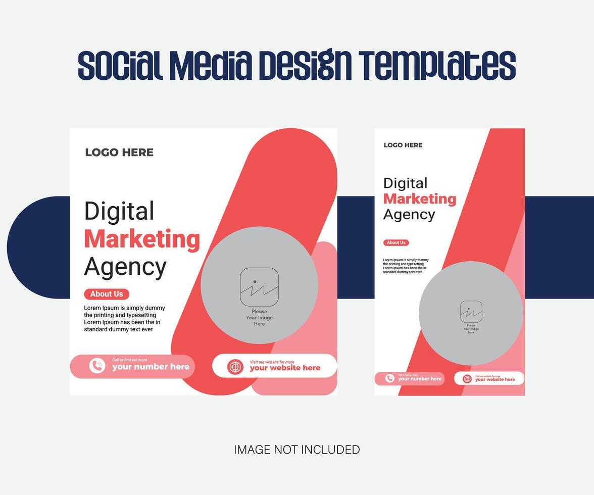 Digital marketing social media post and corporate web banner template vector