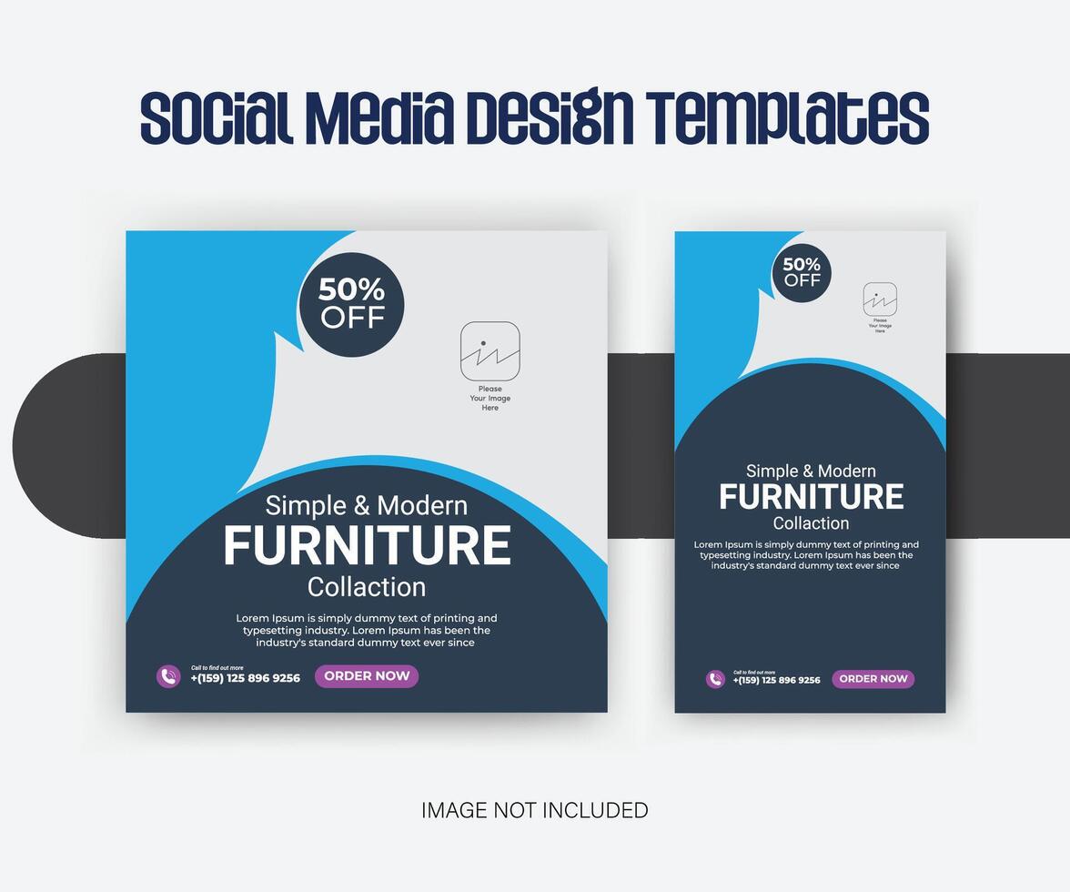 Modern Furniture Sale Social Media Post or Web Banner Template vector