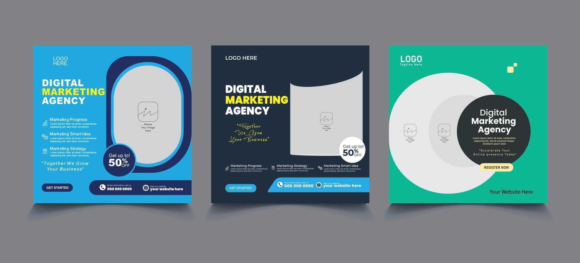 Banner background for digital marketing agency vector