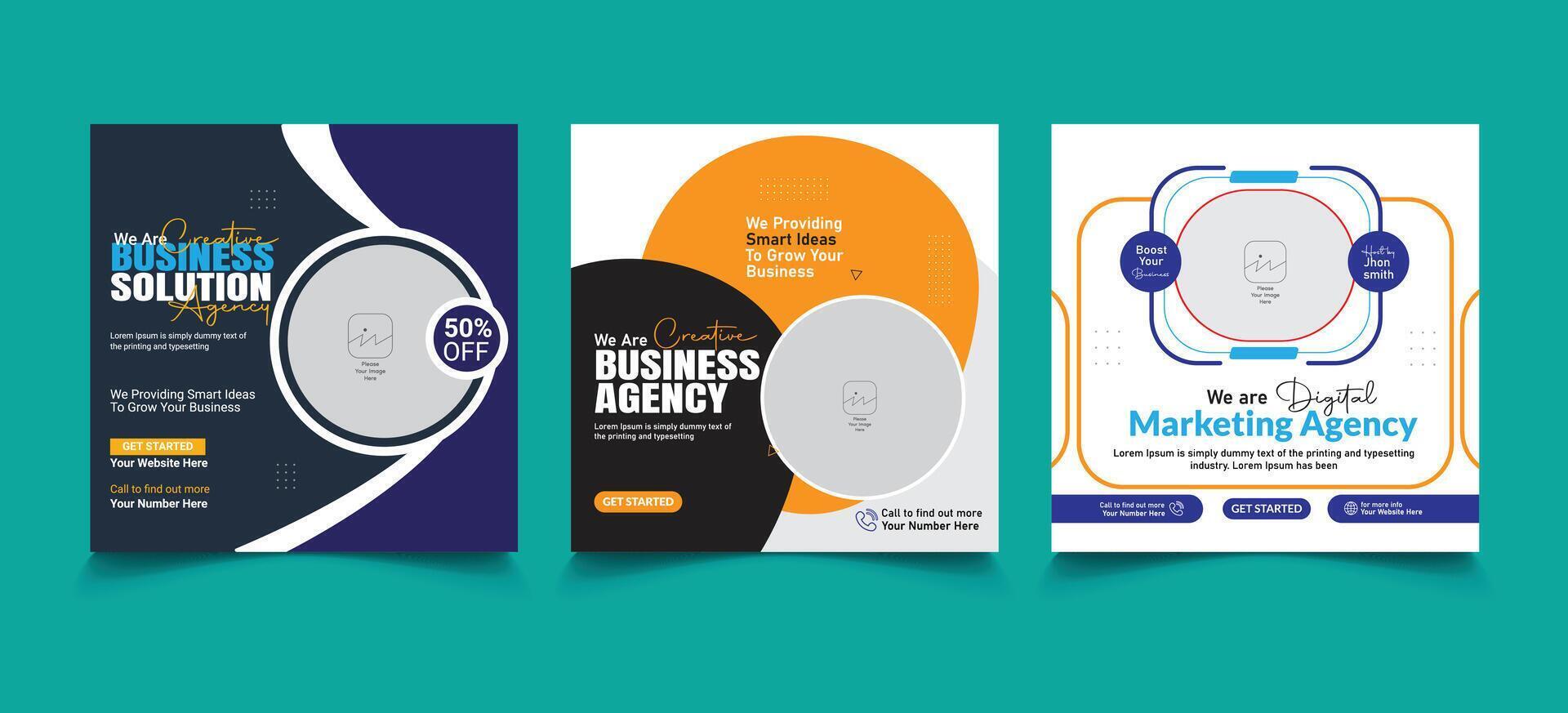 Dynamic Digital Marketing Agency Ads Post Web Banner Design vector