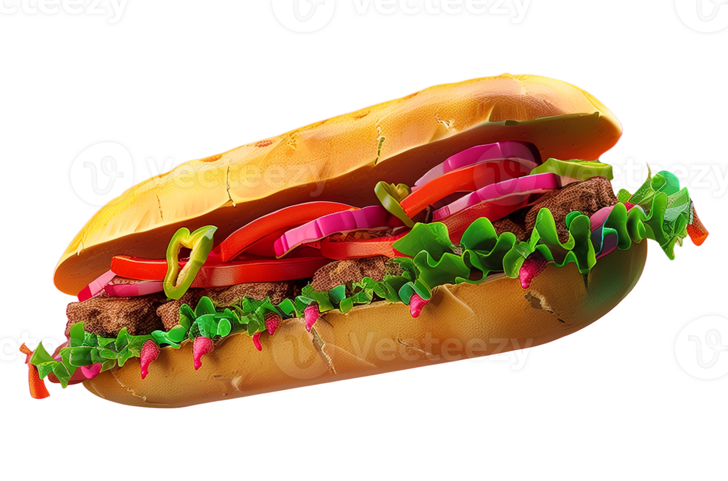 Delicious Arabic Cuisine Sandwich On Vibrant Transparent Background png
