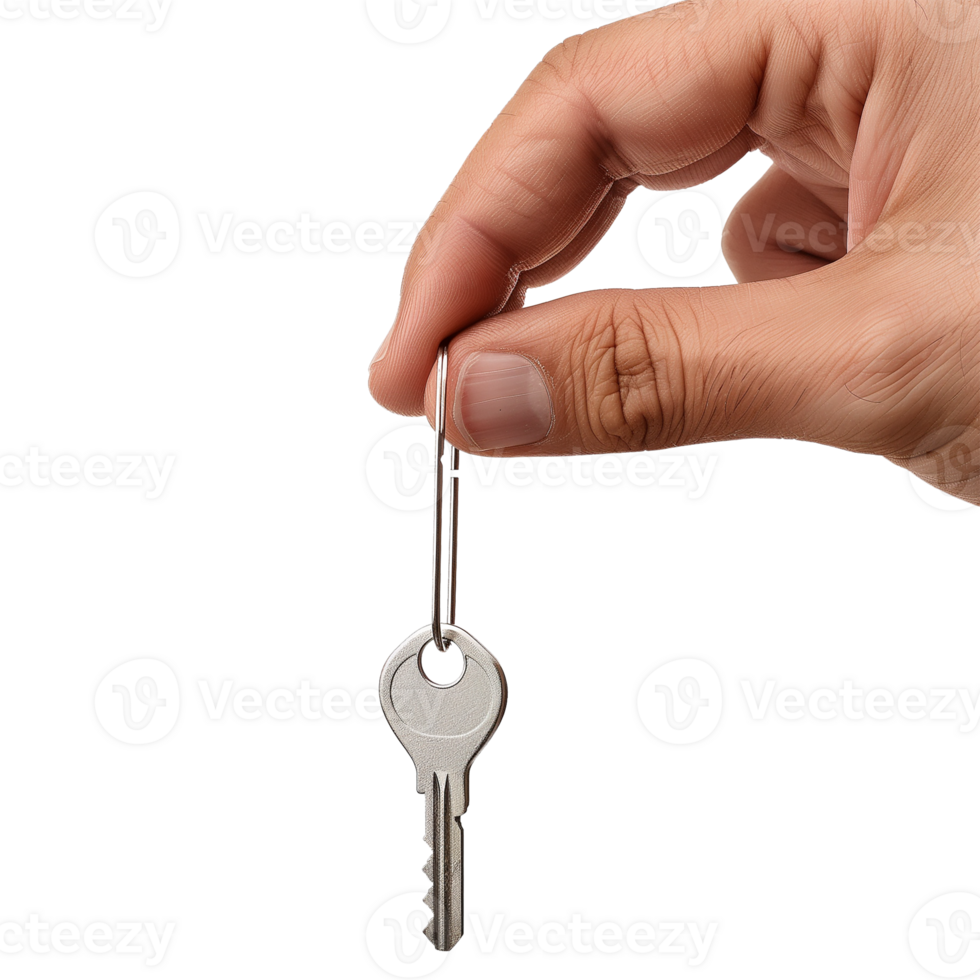 Close-Up Of Hand Holding House Key On Transparent Background png