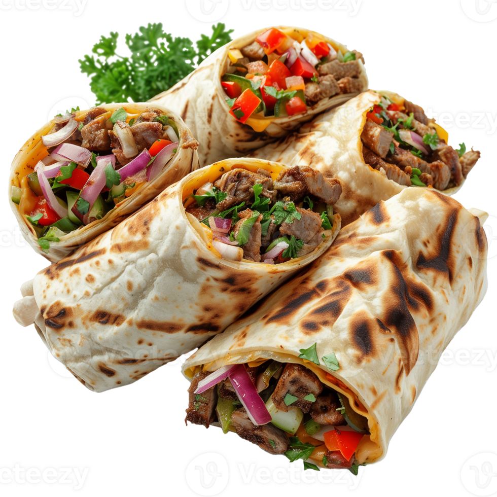 Delicious Shawarma Wraps Isolated On Transparent Background png