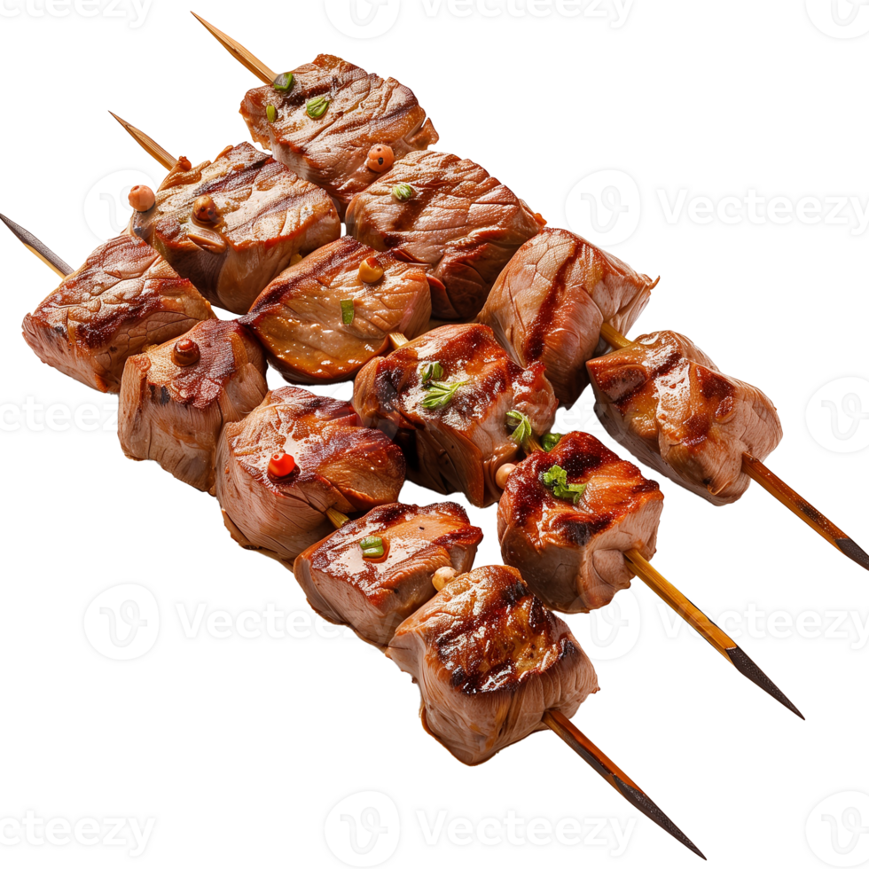 Grilled Churrasco Skewers On Transparent Background png