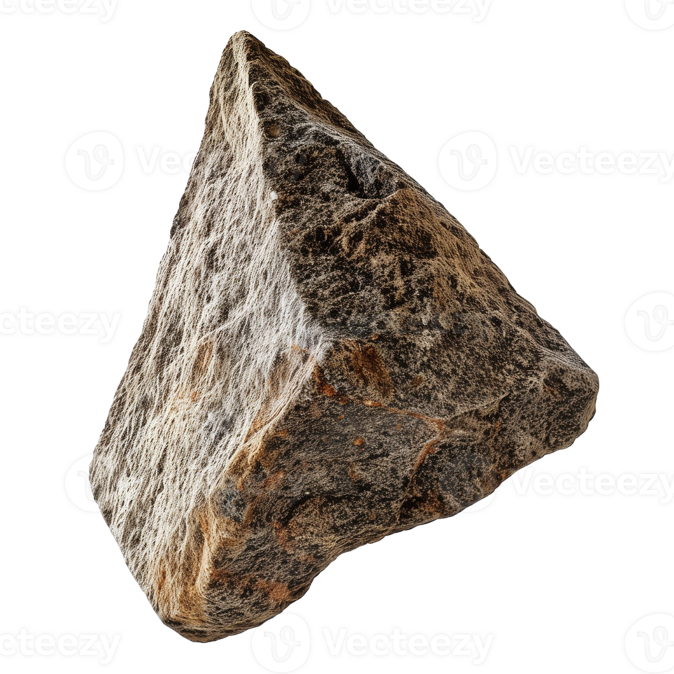 Low Angle Shot of Floating Triangular Rock with Transparent Background png
