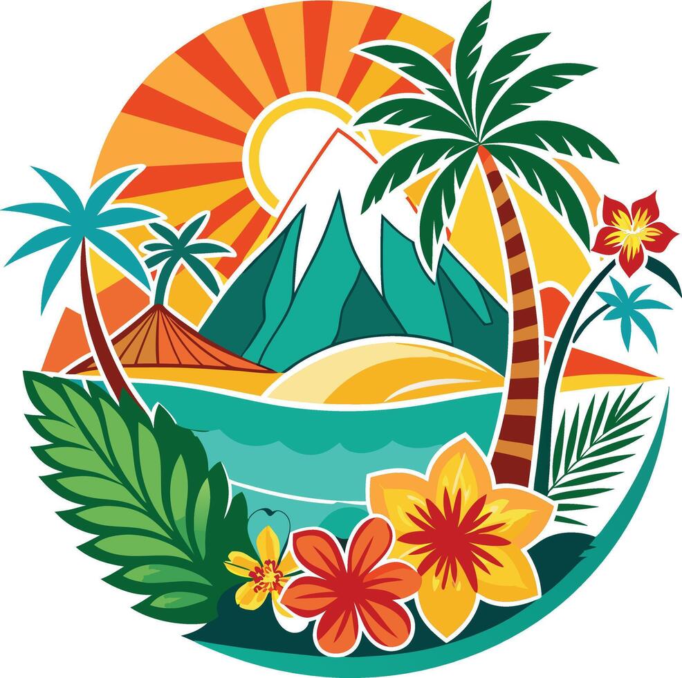 A cute summer design illustration silhouette looks wonderful vector