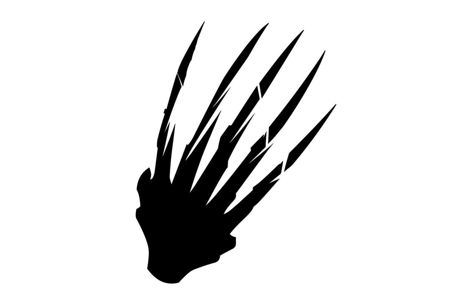 Wolverine Animal Claw Silhouette Clip art isolated on a white background vector