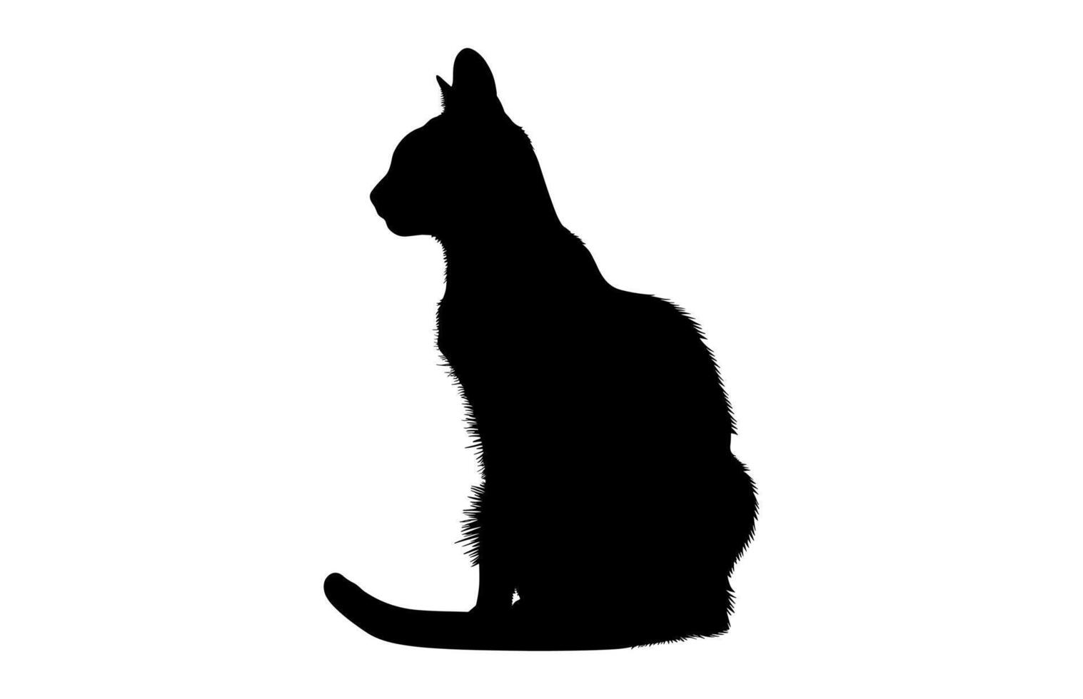 Playful Summer Cat black Silhouette isolated on a white background vector