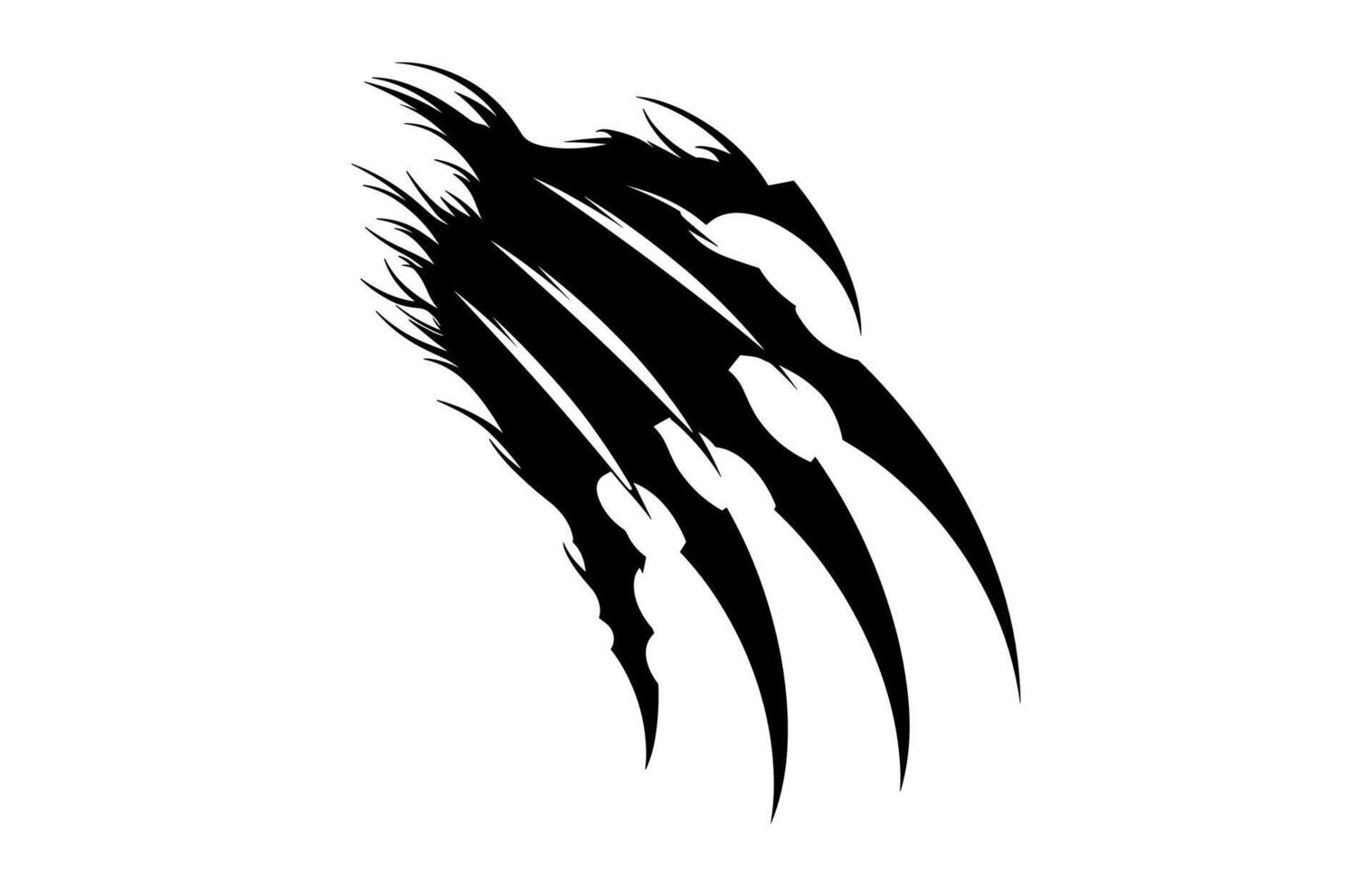 Wolverine animal Claw black Silhouette Clipart vector
