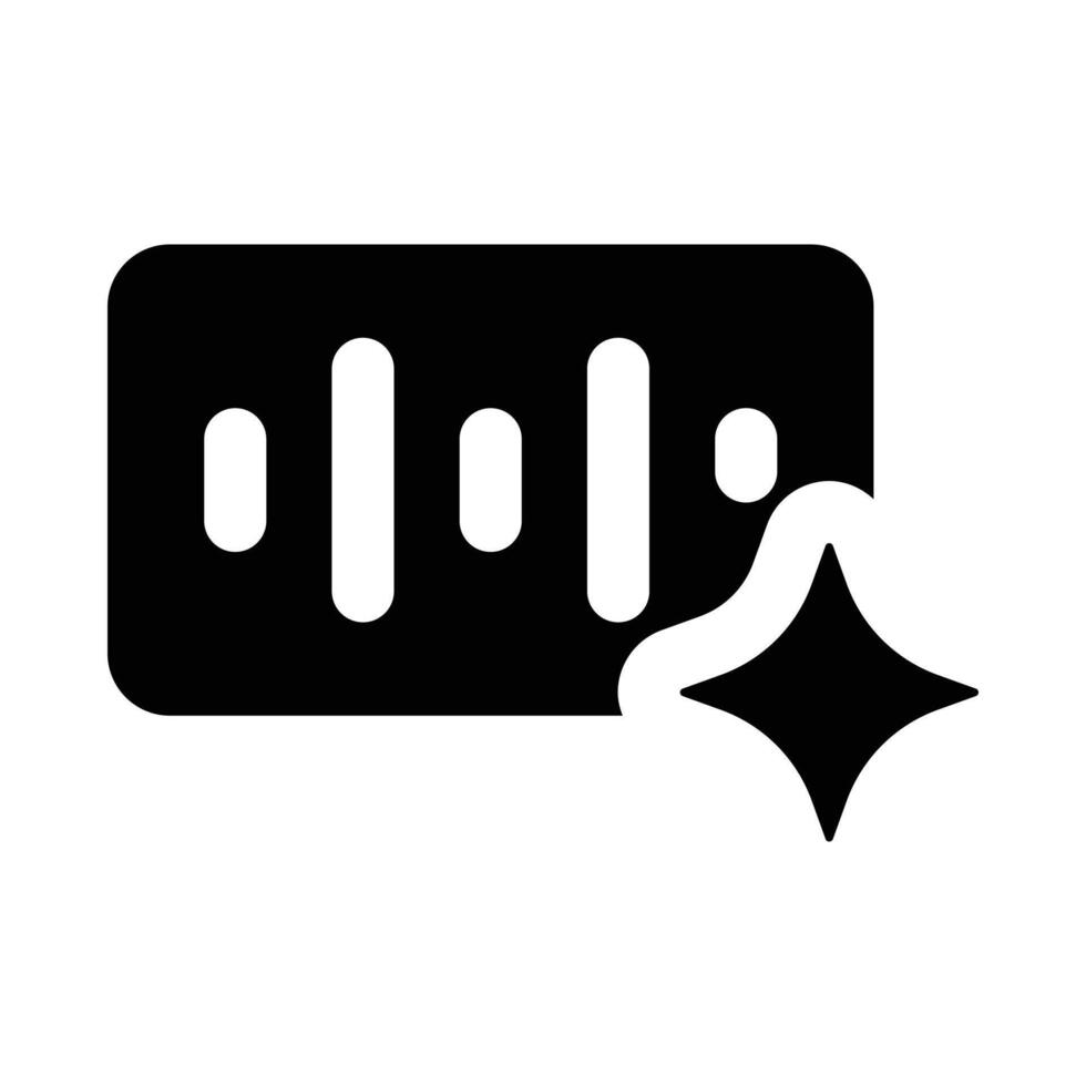 Simple Ai Voice Generator glyph icon. The icon can be used for websites, print templates, presentation templates, illustrations, etc vector