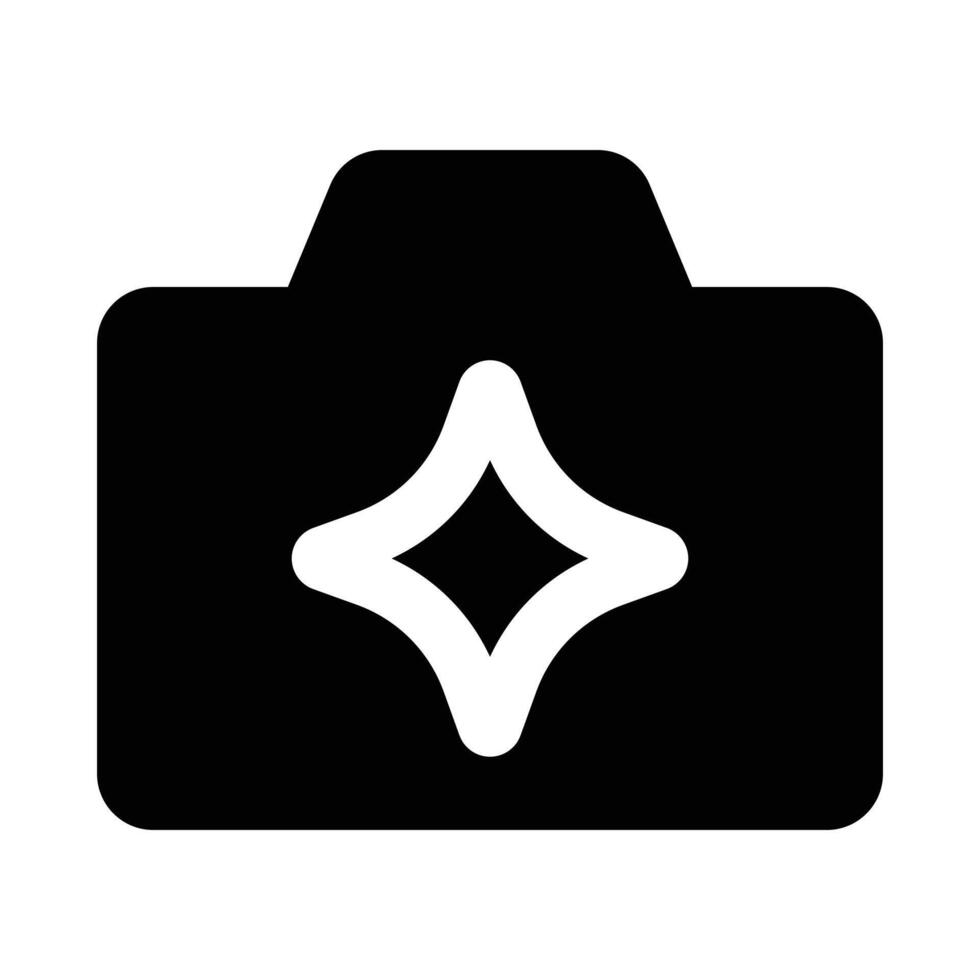 Simple Ai Photo Generator glyph icon. The icon can be used for websites, print templates, presentation templates, illustrations, etc vector