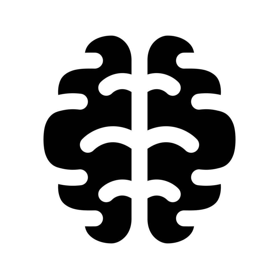Simple Brain glyph icon. The icon can be used for websites, print templates, presentation templates, illustrations, etc vector