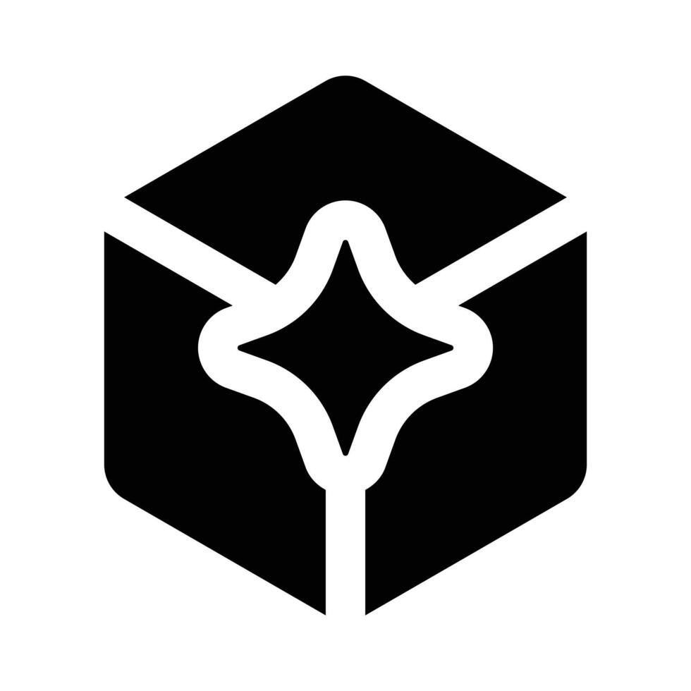 Simple Ai 3D Generator glyph icon. The icon can be used for websites, print templates, presentation templates, illustrations, etc vector