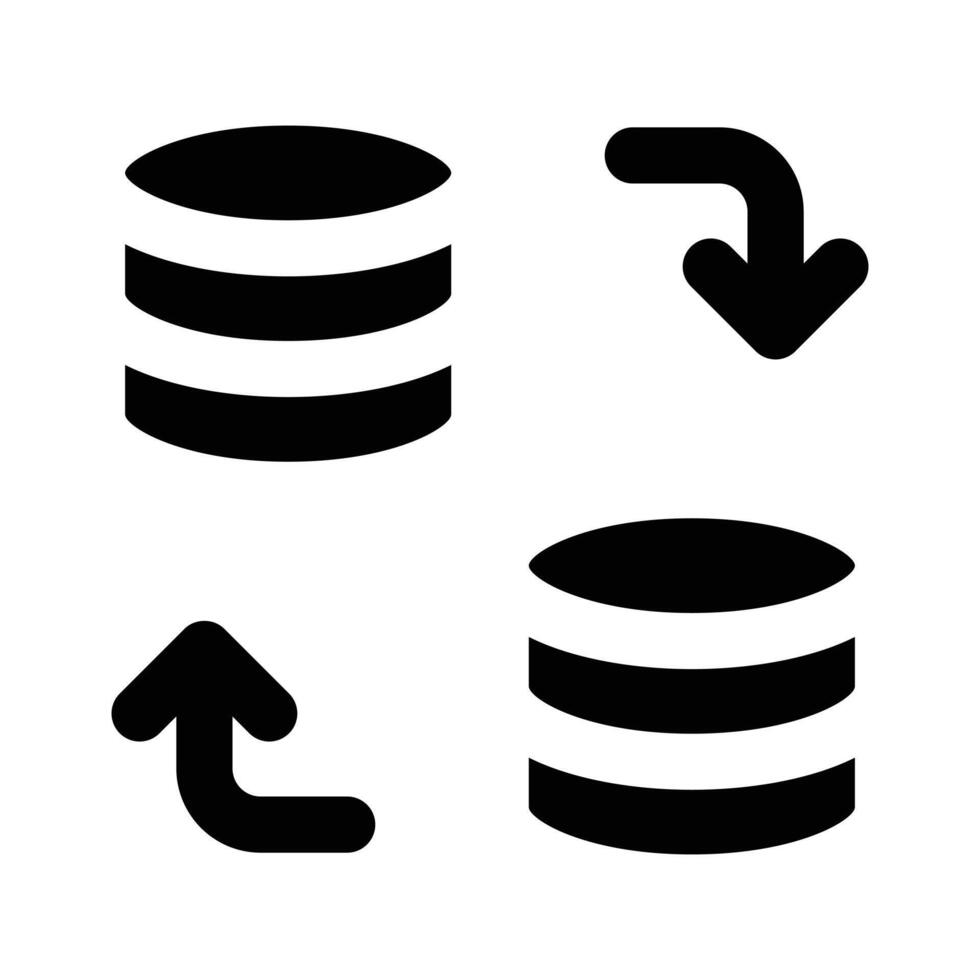 Simple Data Migration glyph icon. The icon can be used for websites, print templates, presentation templates, illustrations, etc vector
