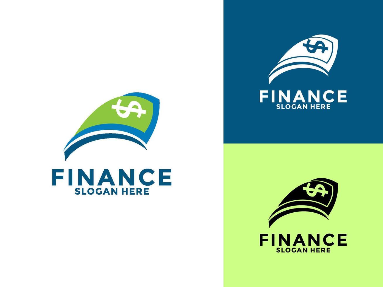 Financial and Accounting logo design with money symbol, financial business logo concepts vector