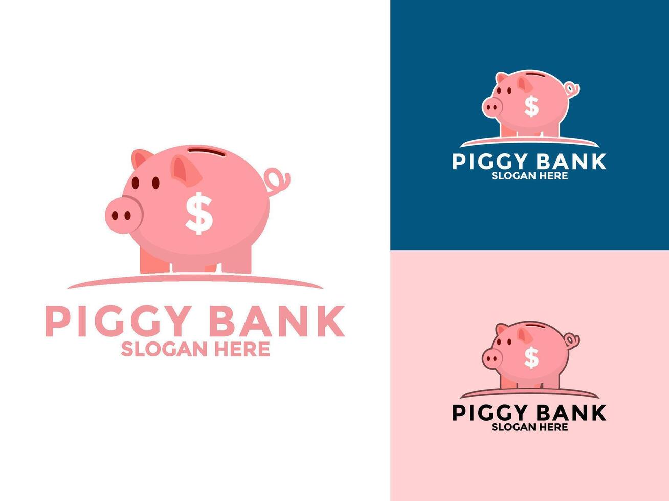 Piggy bank logo icon, savings and investment logo concept vector