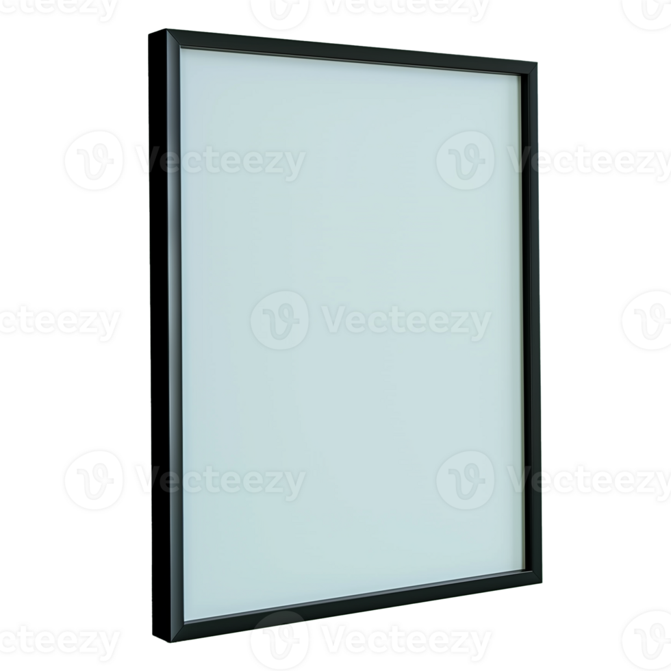 Black Frame Mockup Against Transparent Background png