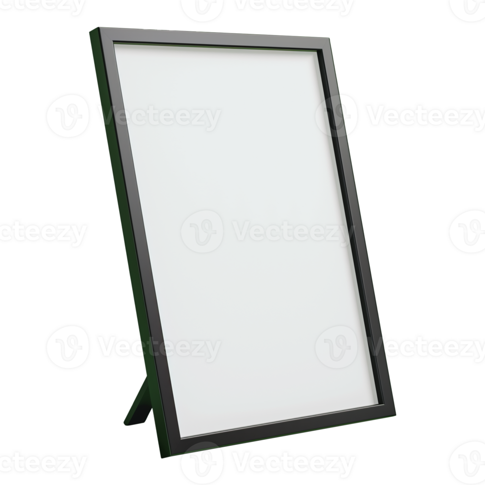 Black Frame Mockup Against Transparent Background for Artwork Display png