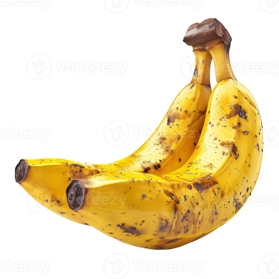Two Ripe Bananas On Transparent Background Realistic Photo png
