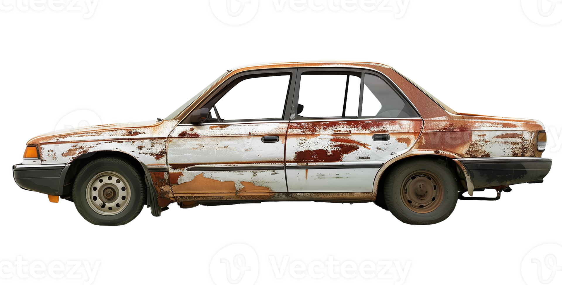 Rusty 1990s Model Vehicle on Transparent Background png