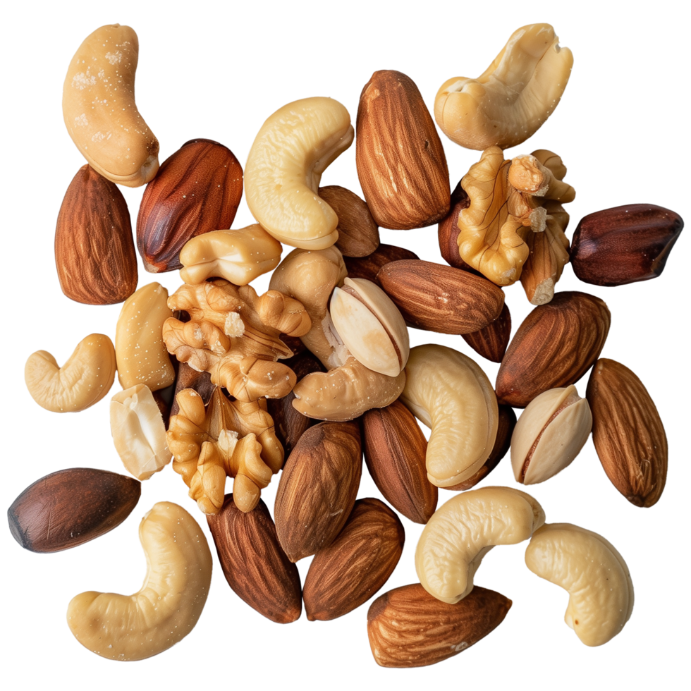 Assorted Salted Nuts on Transparent Background png