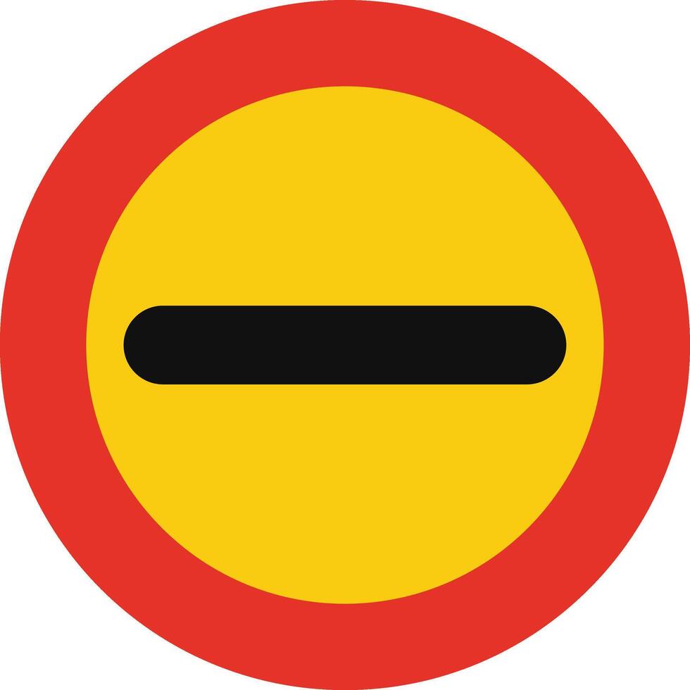 Rounded traffic signal in yellow and red, isolated on white background. Temporary prohibition of passing without stopping vector