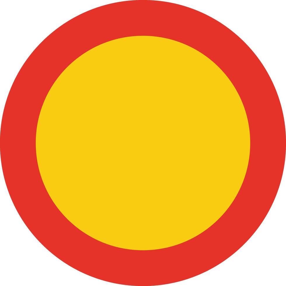 Rounded traffic signal in yellow and red, isolated on white background. Temporary circulation prohibited vector