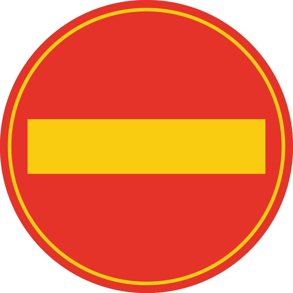 Rounded traffic signal in red and yellow, isolated on white background. Temporary entry prohibited vector