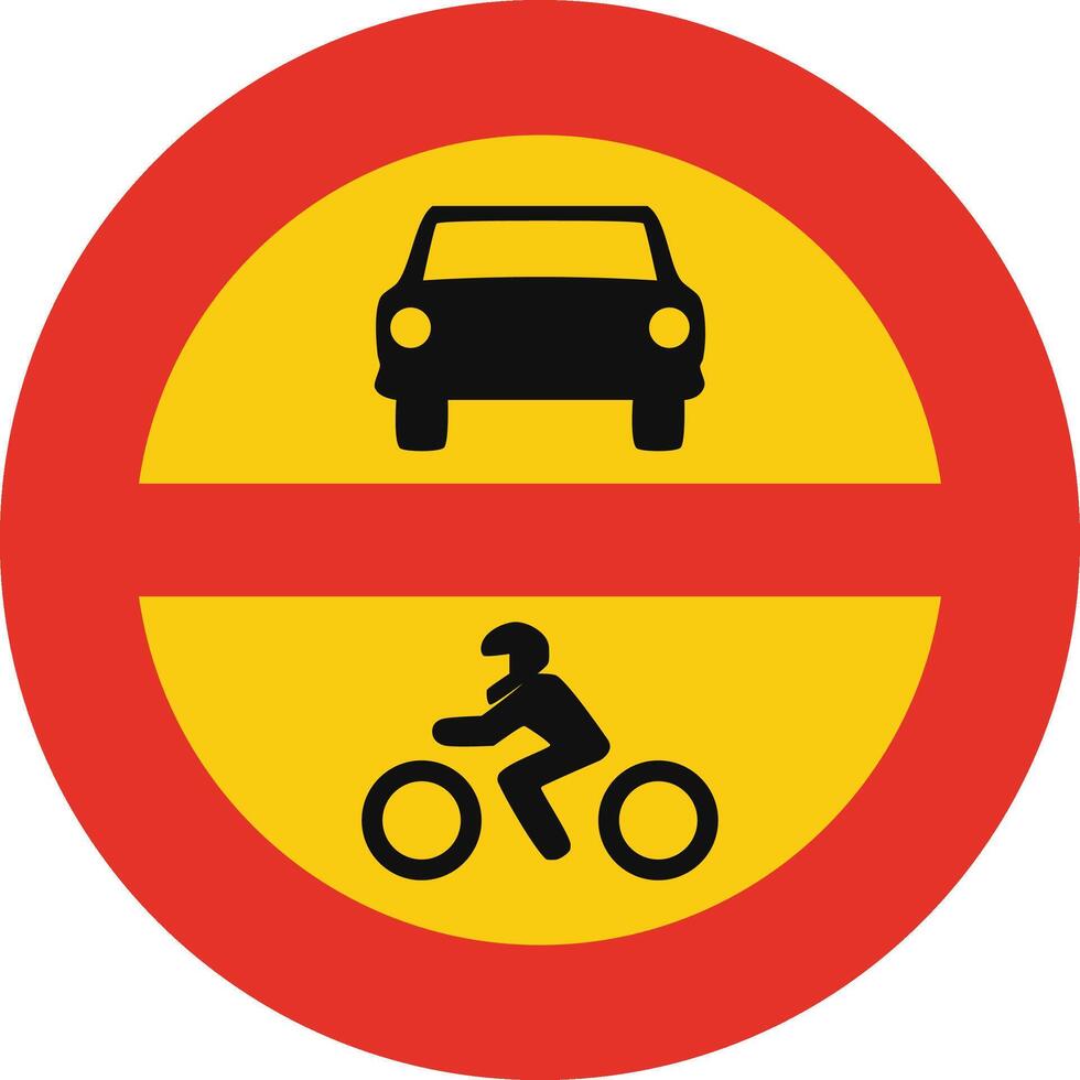 Rounded traffic signal in yellow and red, isolated on white background. Temporary entry prohibited for motor vehicles vector