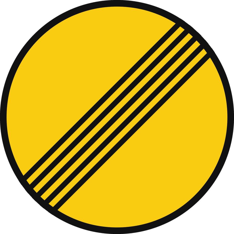 Rounded traffic signal in black and yellow, isolated on white background. End of temporary prohibitions vector
