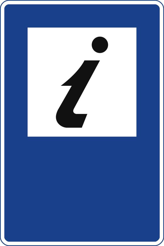 Rectangular traffic signal in blue and white, isolated on white background. Tourist information point vector