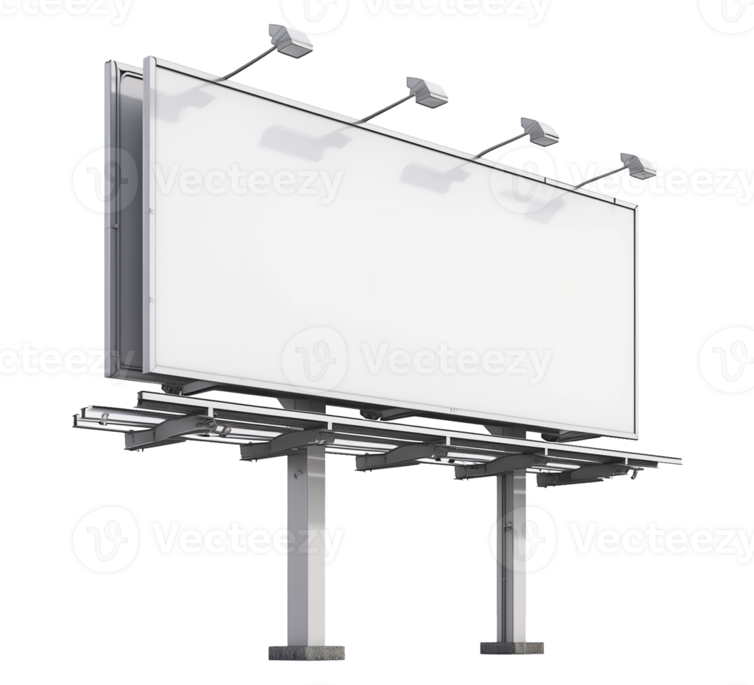 3D Mockup Of A Blank Billboard With No Background png