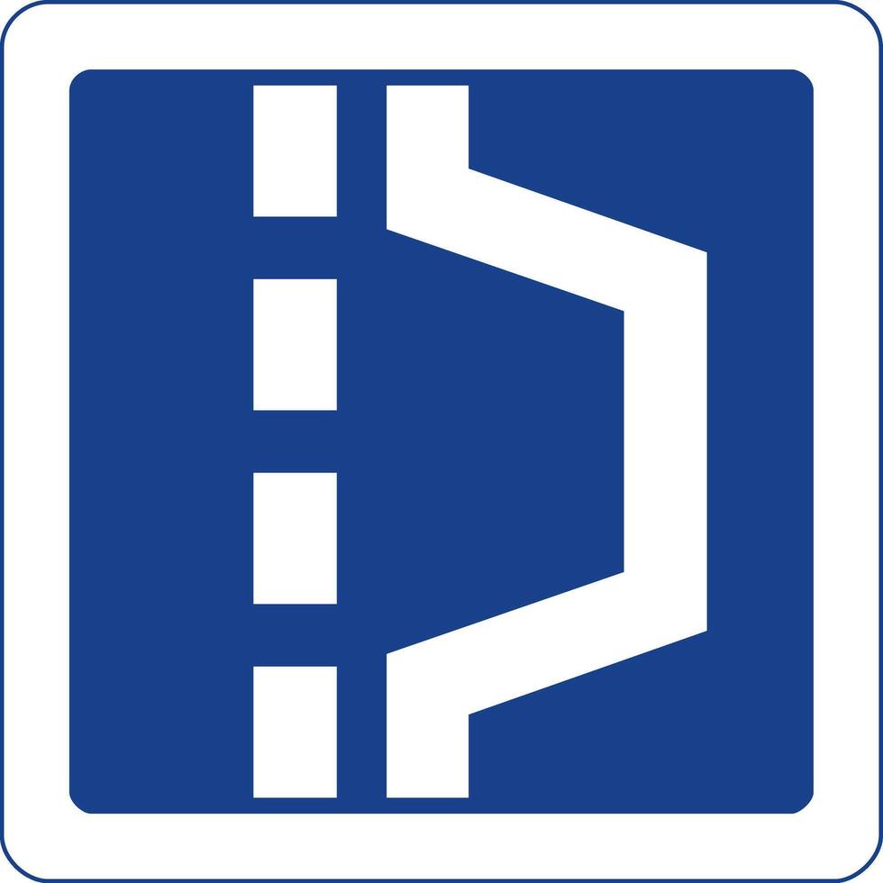 Square traffic signal in blue and white, isolated on white background. Siding in tunnels vector
