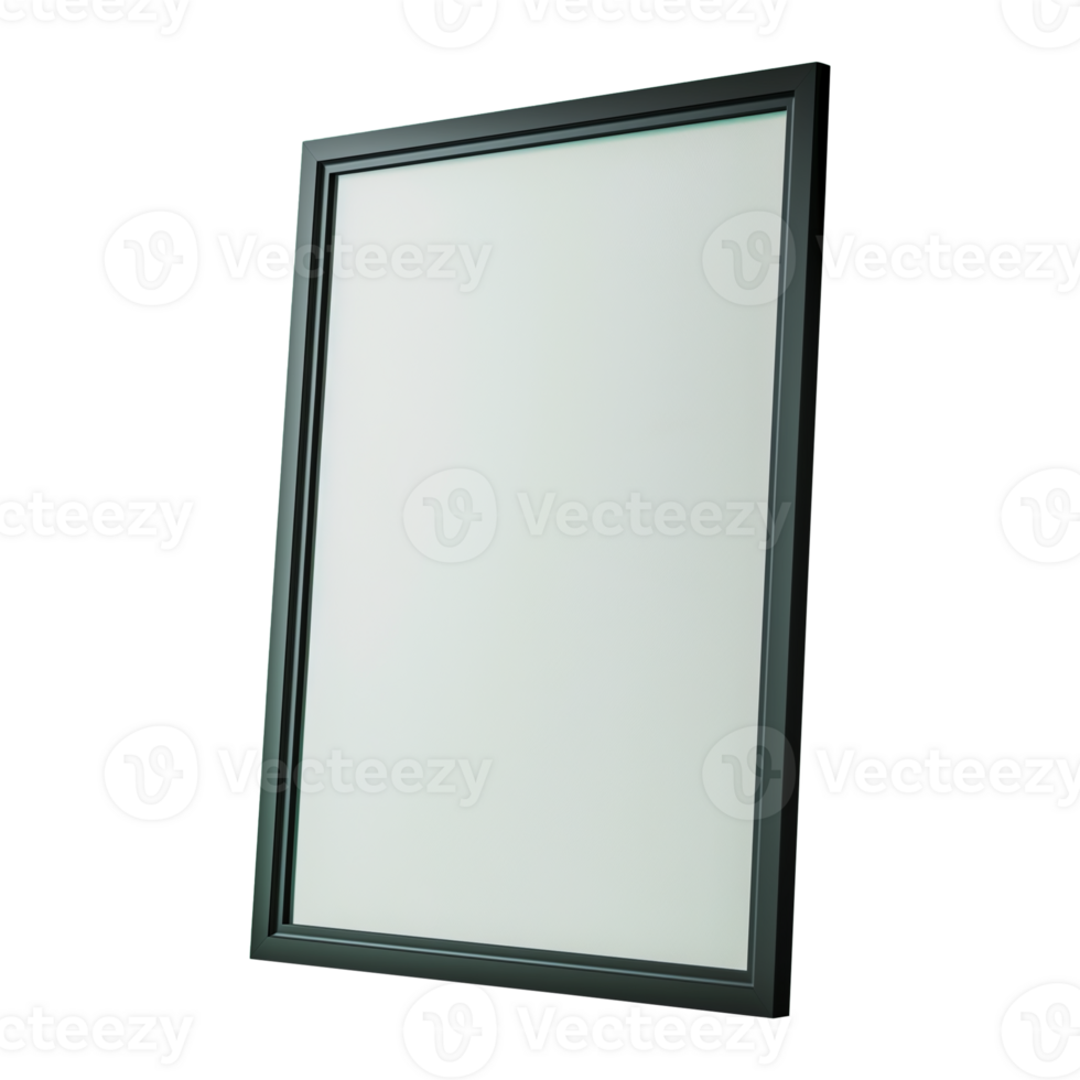 Black Frame Mockup on Transparent Background in DIN A3 Size png