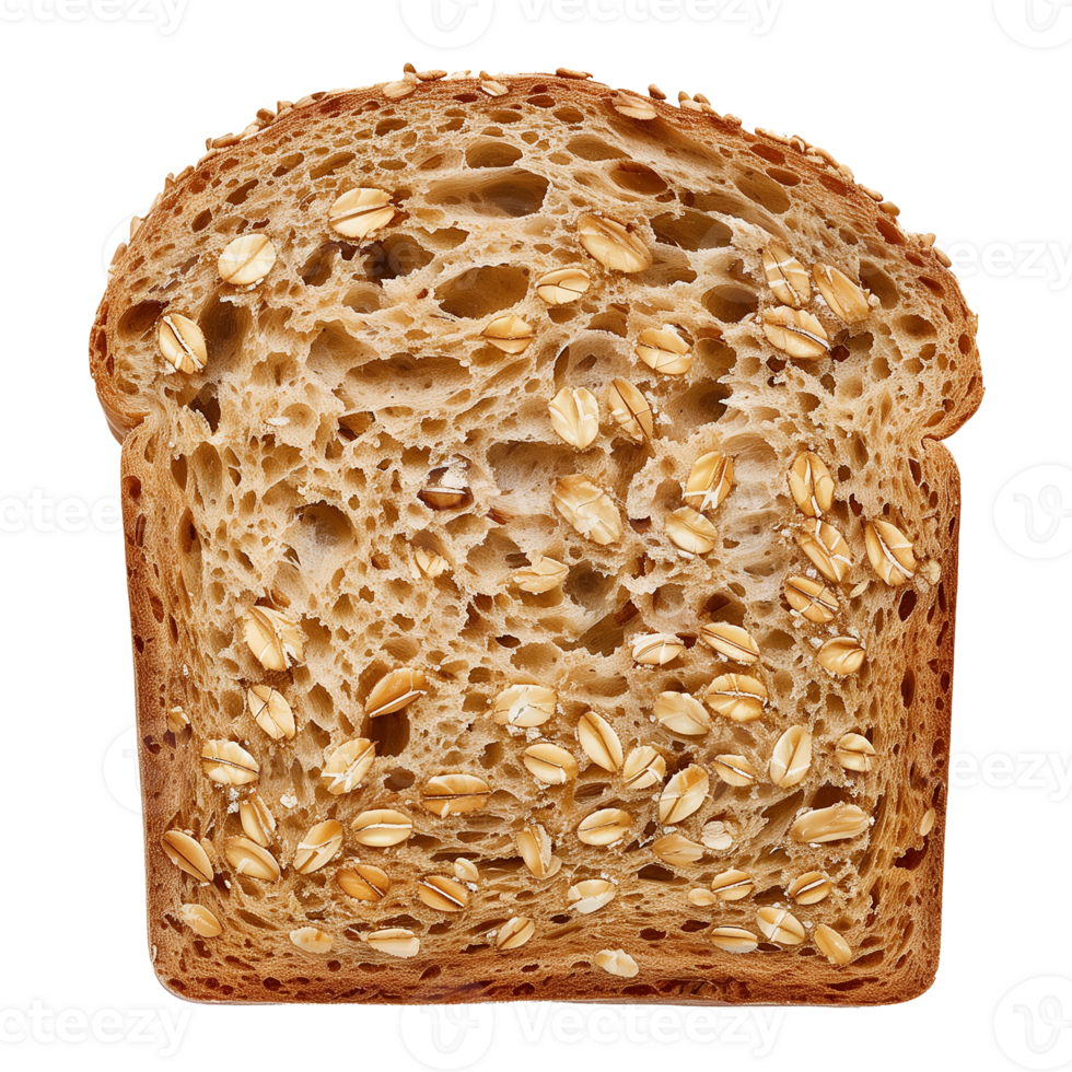 Close Up Of Multigrain Bread Slice On Transparent Background png