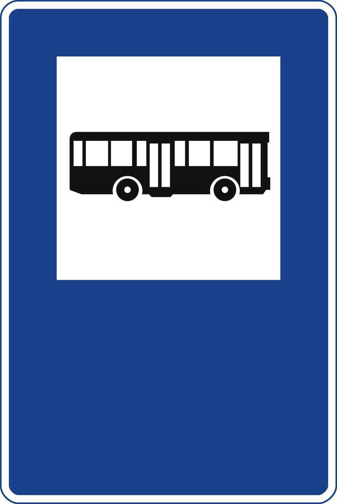 Rectangular traffic signal in blue and white, isolated on white background. Bus stop vector