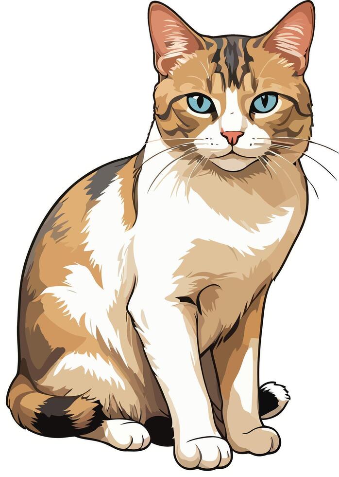 Graceful Agean cat art and Illustration vector