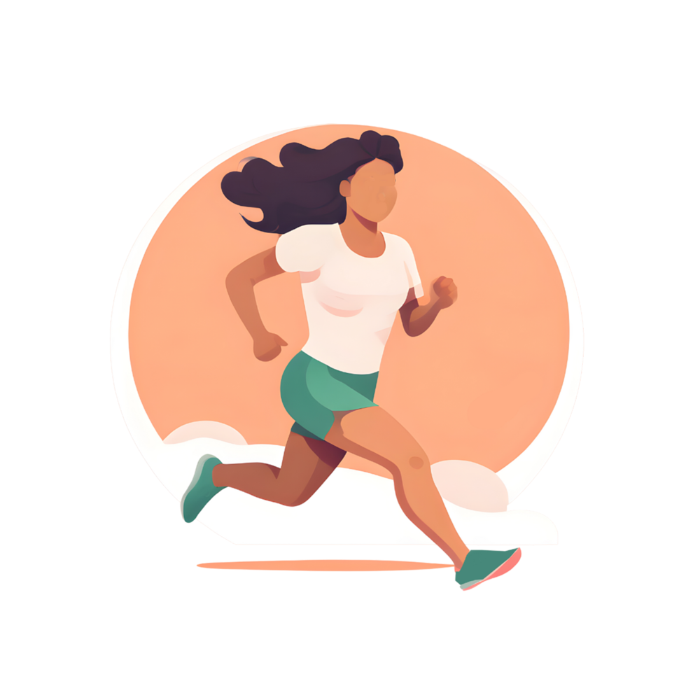 Woman running in sport attire png