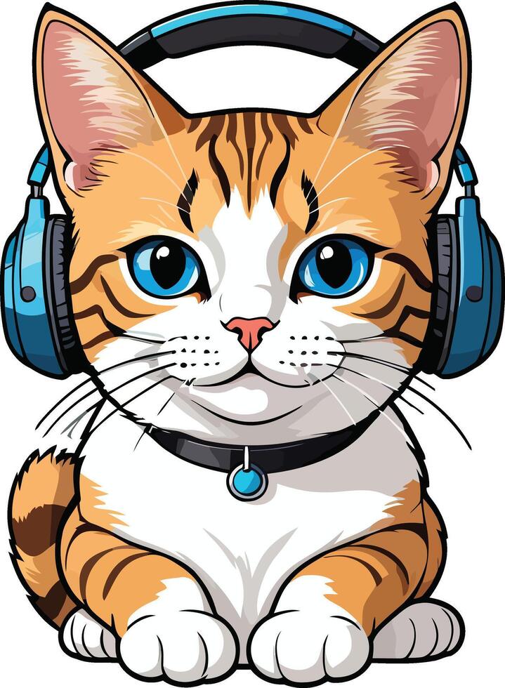 Graceful Agean cat art and Illustration vector
