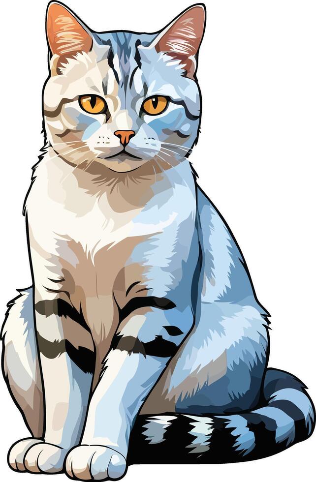 Graceful Agean cat art and Illustration vector