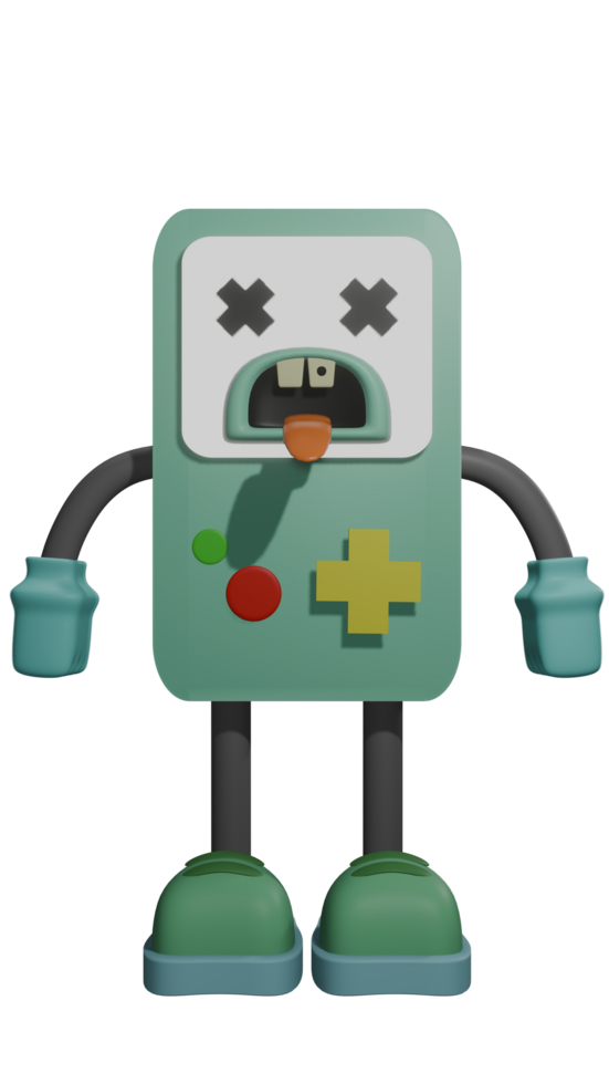 A Cartoon Robot with a Green Face and Arms png