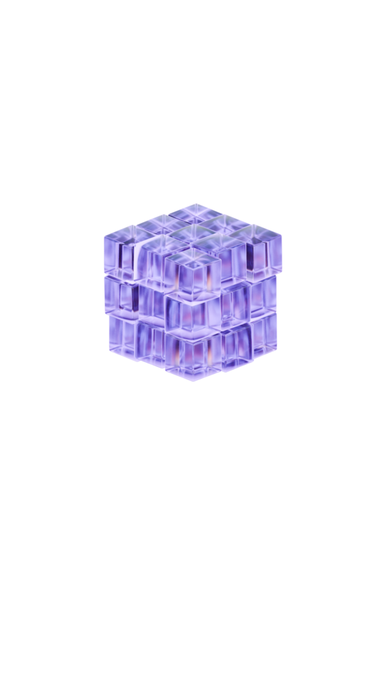 A Purple Cube on a Transparent Background png